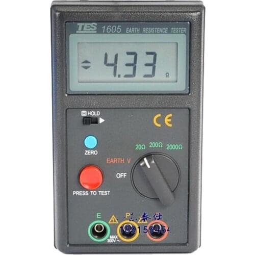 TES-1605 Measuring Earth Voltage,Earth Resistance Tester,Earth Tester,Designed to Meet EN61010-1/EN-61557 Safety Standard