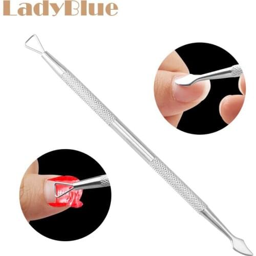 Stainless Steel Cuticl Pusher & Cutter Gel Nail Polish Dead Skin Remover Cuticle Pusher Manicure Tools