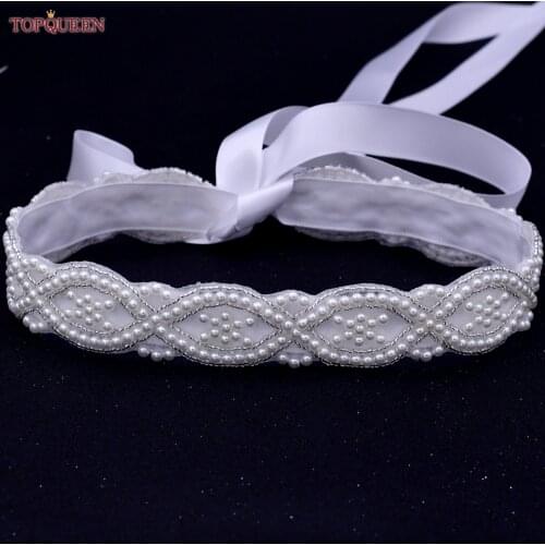 TOPQUEEN S353A Starp For The Wedding Dress Handmade Beads Birdal Sash Belt Elegance pearls Bridal Accessories Prom Sister Girl
