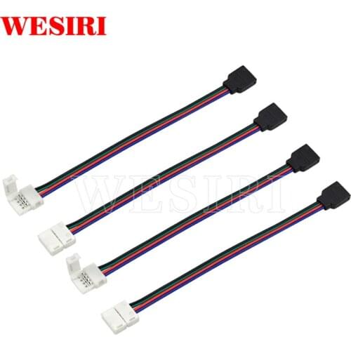 5pcs/pack Free Soldering 4pin 10mm LED Extension Connecter Cable to 4 Pin Female Adapter for 5050 RGB LED Strip