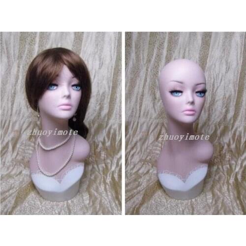 High quality Fiberglass vintage female manikin mannequin dummy head bust for earrings &wigs & hat & jewelry display