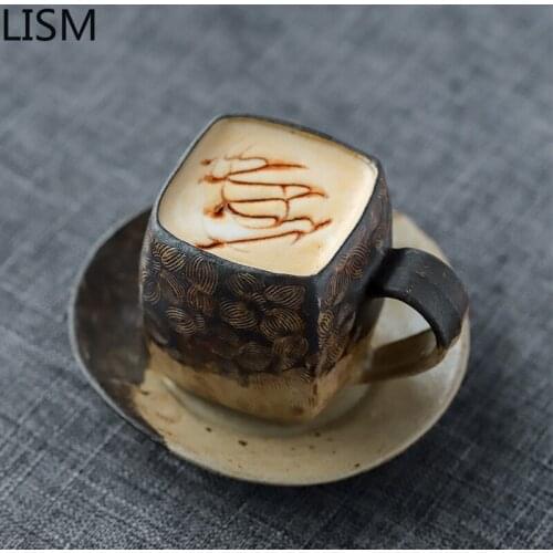 Japanese Ceramic Tea Cup Set Mug Creative Handmade Retro Coffee Cup Eco Friendly Travel Tea Milk Coffee Cups Tasas De Cafe 2021