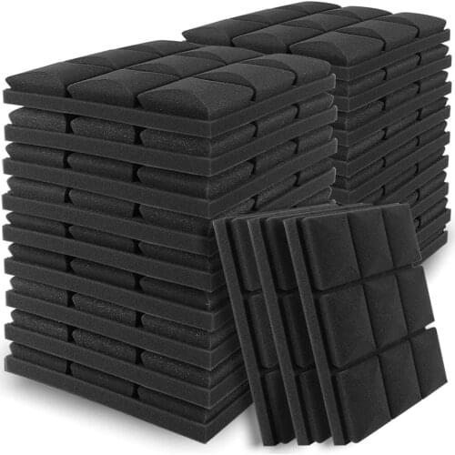 24Pcs/Pack Acoustic Foam Soundproof Padding 12x12x2 Inches Thick Soundproofing Studio High Densit Drum Room Sound Foam Panels