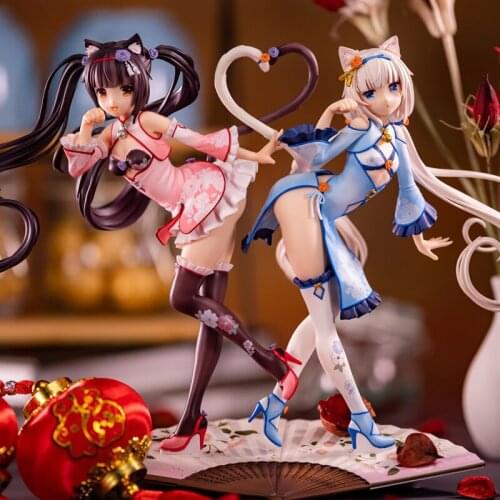 1/6 Nekopara Vanilla Chocola Chinese Dress DX Ver Unpainted PVC Figure Transform GK Unpainted Unassambled Resin White Model Kit