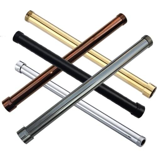 12" Solid Brass Round Bath Shower Faucet Extension Tube Bar Chrome Nickel Golden Black Faucet Extension Pipe