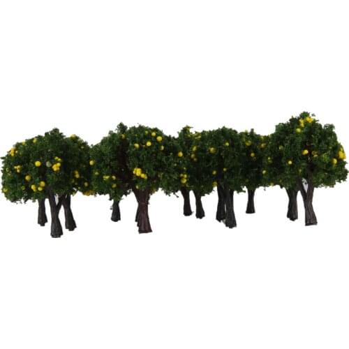 20x Plastic Model Yellow Fruit Tress Train Railway Scenery Layout 1/300 Z