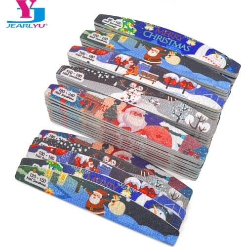 25/50 Pcs Thick Boat Nail File 80/100/150/180/240 Lime a ongle Professional Sanding Grinding Manicure Care Tools Christmas Gift