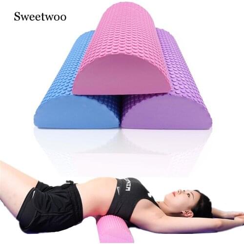 30-45cm Half Round EVA Massage Foam Roller Yoga Pilates Fitness Equipment Balance Pad Yoga Blocks With Massage Floating Point