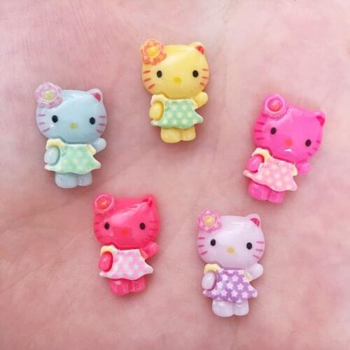 30PCS Resin 20mm*12mm Mini Colorful Cat Flatback Stone Scrapbook Crafts Diy Jewelry Making Accessories Supplies F575*3