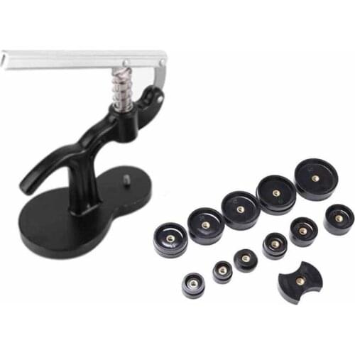 83XC Watch Press Set, Back Case Cover Press Closer Watchmaker Presser Remover Holder Repair Tool with 12 Dies Dies Size 18mm to