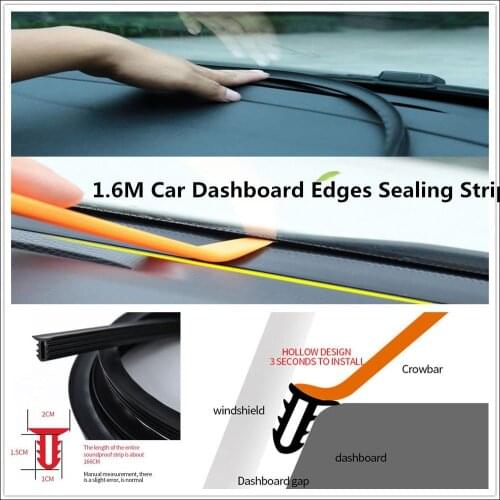 UType 1.6M Car Dashboard Strip Front Windshield Sealing Rubber Strips for GMC Mahindra Hino Lincoln Cadillac Acura Tata Motors