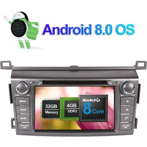 7'' Android 7.1/8.0 Octa Core 4GB RAM Car Radio Stereo DVD Multimedia Player GPS Navigation For Toyota Rav4 2013- WIFI Free Map