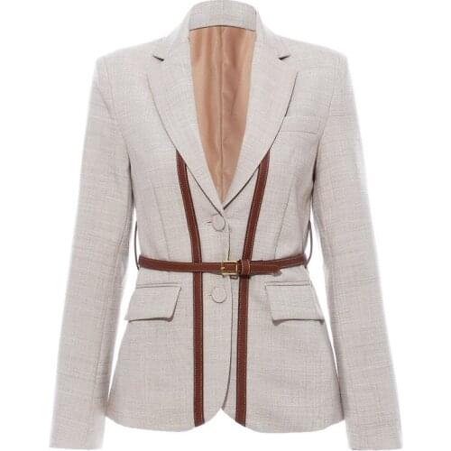 Blazer Feminino Spring Autumn Colorblock England Style Women Casual Suit Blazer Coat