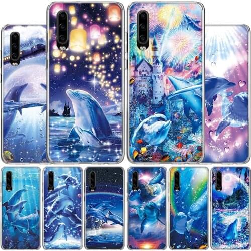 Sea Animal Cute Dolphin Cover Phone Case For Huawei P40 P30 P20 P10 Mate 10 20 30 Lite Plus Pro P Smart Z + 2019 Popular Coque