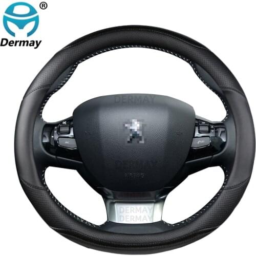 For Peugeot 308 2014~2021 II III T7 T9 308 SW Car Steering Wheel Cover Carbon Fibre + PU Leather Auto Accessories interior