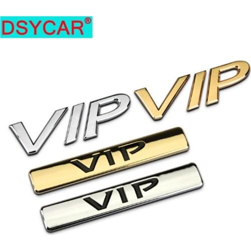 DSYCAR 1Pcs 3D Metal VIP Car Side Fender Rear Trunk Emblem Badge Sticker Decal for JEEP Dodge BMW Nissan Audi VW Honda car