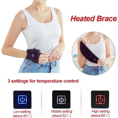 USB Electric Heating Pad Portable Hand Wrist Heated Wrap Hand Heated Brace with 3 Temperature Settings for Arthritis Tendinitis