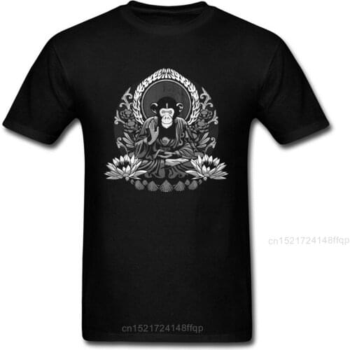 Zen Sapience T Shirt Men Unique T-shirt Black Tshirt Monkey Master Pirnt Tops Tees Cotton White Halftone Sweatshirts Wholesale