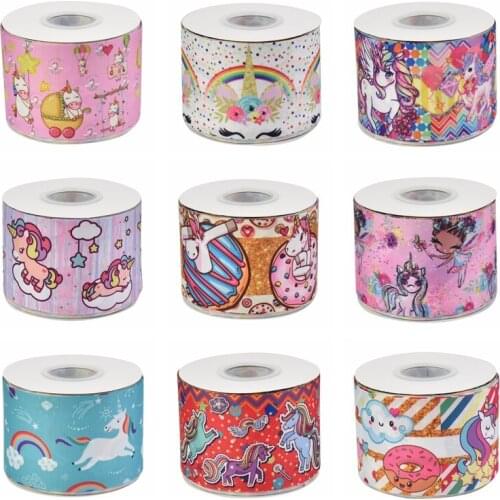 HSDCraft 22MM 25MM 38MM 50MM 75MM Cartoon character ribbon HT Grosgrain Ribbon 10Yards/Roll