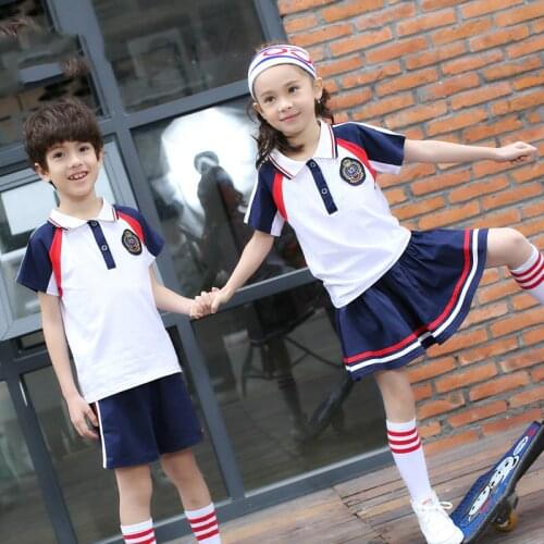 British Children School Uniform Sets Short Sleeve Summer Kindergarten Student Clothes Boy Performance Suit 18