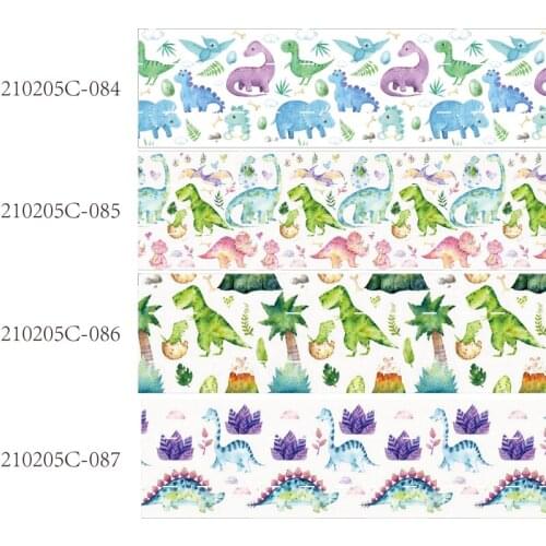50 yards/lot) New arrival 22mm 25mm 38mm cartoon dinosaur printed grosgrain ribbon