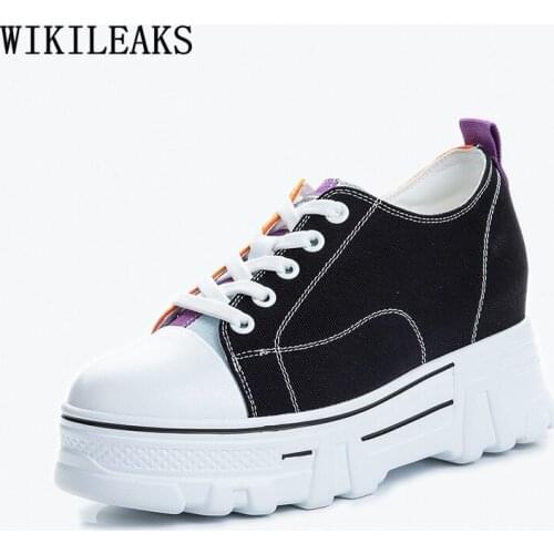 Non-leather Casual Shoes Fashion Canvas Shoes Women Platform Sneakers Elevator Shoes for Women 2021 Chaussure Femme Zapatillas