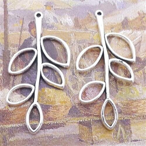 Tree Leaves Charm Pendants Jewelry Making Finding DIY Bracelet Necklace Earring Accessories Handmade 5pcs