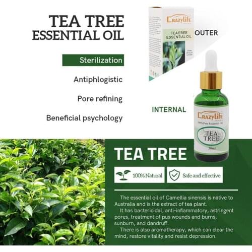 30ML Tea Tree Oil 100% Natural Pure Undiluted Uncut Oil Essential For Moisturizing L4B4