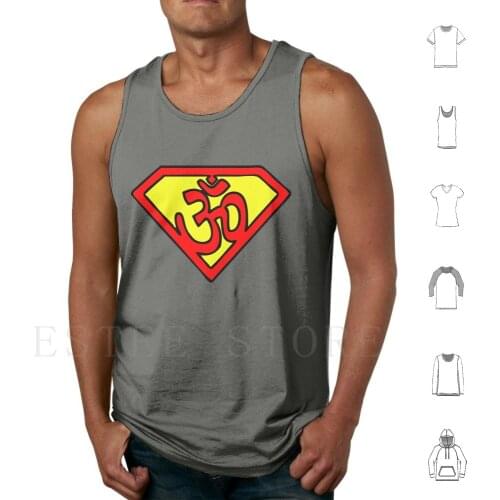 Super Om Symbol Tank Tops Vest Yoga Namaste Om Fitness Yogi Yogini Shanti Aum Parody Hippy Karma Buddha Hindu Peace Zen