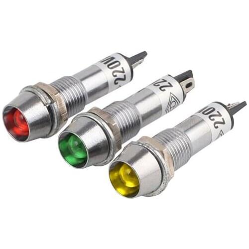 Metal Indicator Lights 8mm No Wire 12V 24V 220v Indication Waterproof Signal Lamp Mini LED Indicator Light Power Signal Lamp