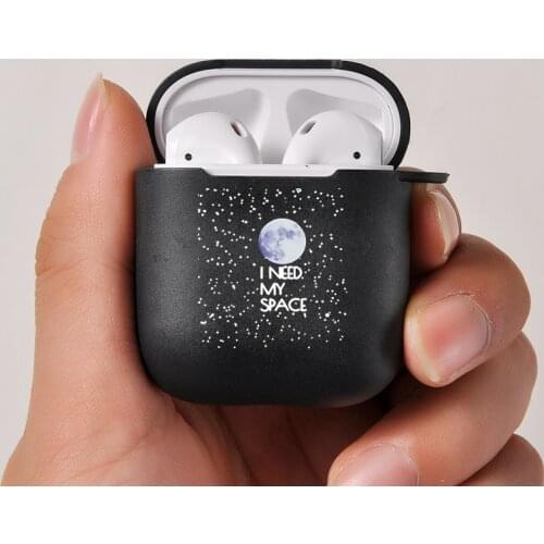 Cute Case For airpods Case Cover Cartoon Space Planet Astroaunt Bluetooth Earphone Case For Airpods 1/2 Headphone Black TPU Case