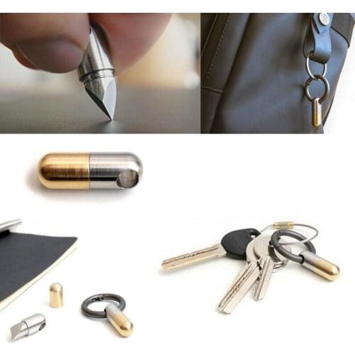 Multifunction Steel Mini Sharp Capsule Knife Portable Key Ring Tool Hanging Tool Tiny outdoor Compact Camping Cut P3G5