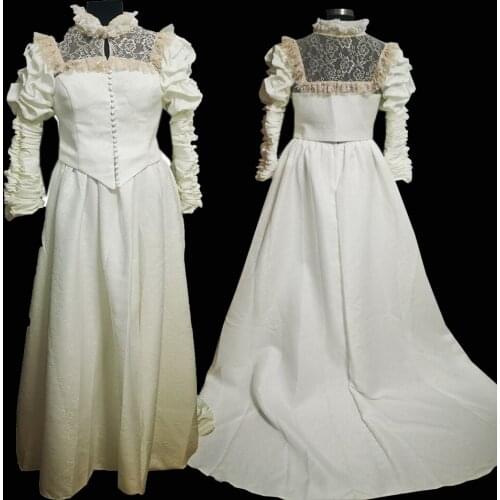 2020 New white elegant Halloween Cosplay dress Colonial Georgian Renaissance Gothic Historical dress D-614