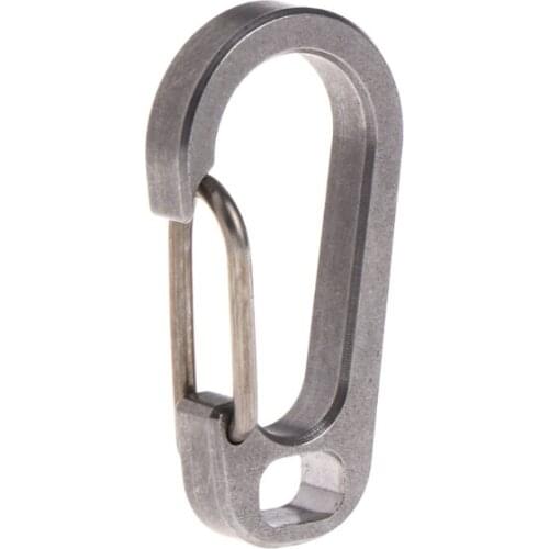 2021 New Titanium Alloy Carabiner Keychain Spring Flat Hole D Flashlight Buckle EDC Tool