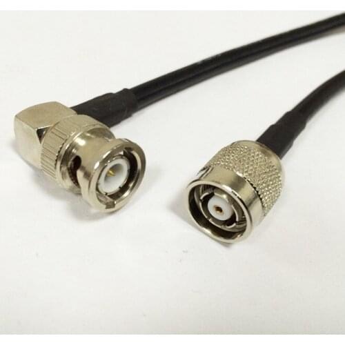 New RP-TNC Male Plug Connector Switch BNC Male Plug Right Angle Convertor RG58 Wholesale Fast Ship 100CM 40"Adapter