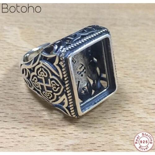 14*18mm 100% S925 STERLING SILVER mens Semi Mount Bases Blanks base blank Pad VINTAGE rings ring Setting set jewelry gift diy