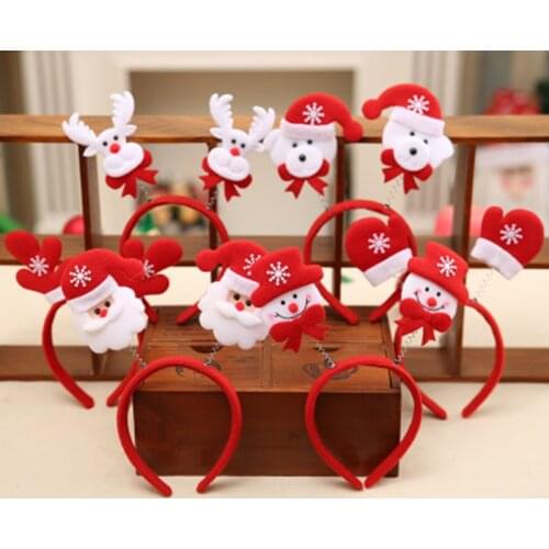 Christmas snowman elk gloves Santa Claus headband deer antlers girls hair Happy New Year 2020 accessories