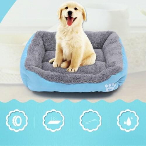 S-XL) Large Pet Cat Dog Bed 4Colors Warm Cozy Dog House Soft Fleece Nest Dog Baskets House Mat Autumn Winter Waterproof Kennel