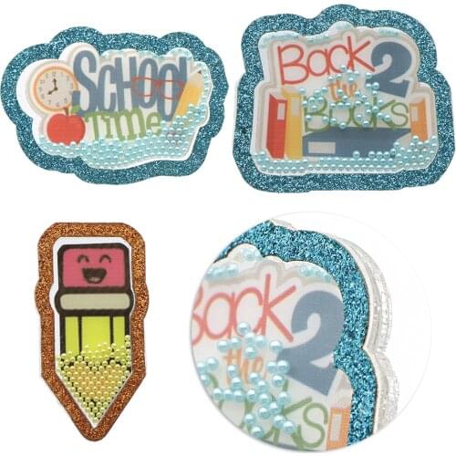 Back to School Pumpkin Small Beads Shakers Acrylic Transparent Resin DIY Jewelry Making Hair Clip Accessories Hair Bow,5Yc12350