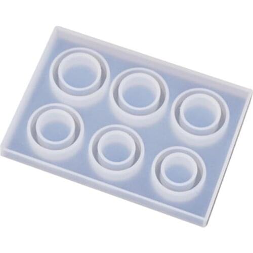 4/6 Grid DIY Handmade Rings Shape Silicone Epoxy Mold UV Resin Moulds Pendant Tools Jewelry Making