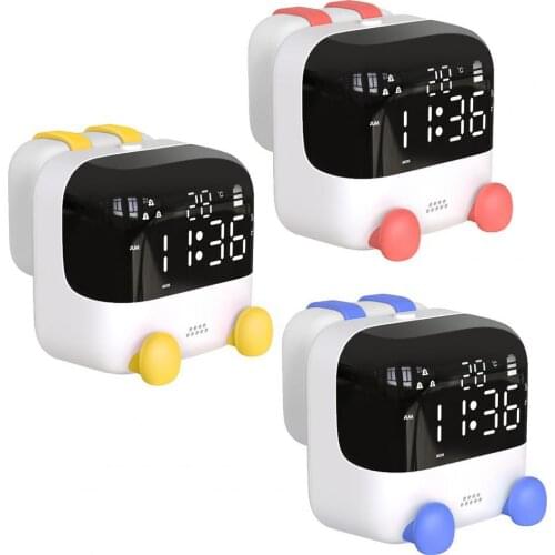 SY-033 Alarm Clock Multifunctional Night Light LED Display Screen Children Voice Control Intelligent Digital Clock for Bedroom