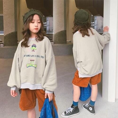 Girls' Sweatshirts Babys Kids Coat 2021 Grey Spring Autumn Top Toddler Pullover Beach Overcoat Outdoor Cotton Childrens Clothi