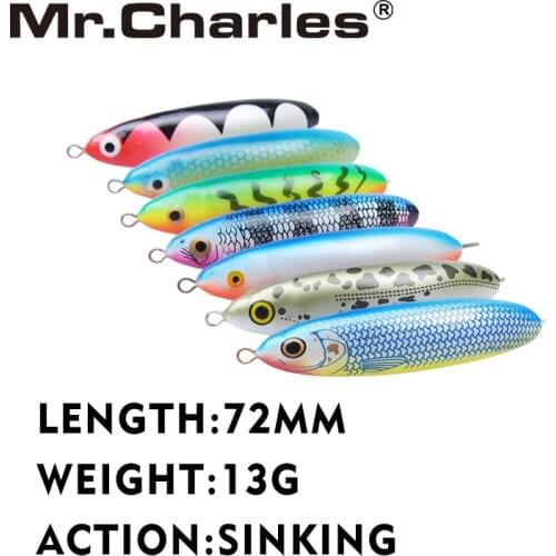 Mr.Charles MR01 72mm/65mm 13g/9.5g Sinking Ice Pencil Lure for Fishing Artificial Dying Ice Fishing Pencil Lure Hard B