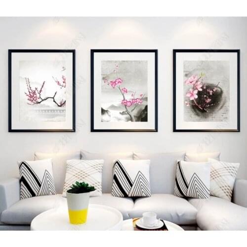 Traditional Chinese Painting Plum Blossoms Canvas Paintings Poster Print Wall Art Picture for Living Room Home Decor Unframed