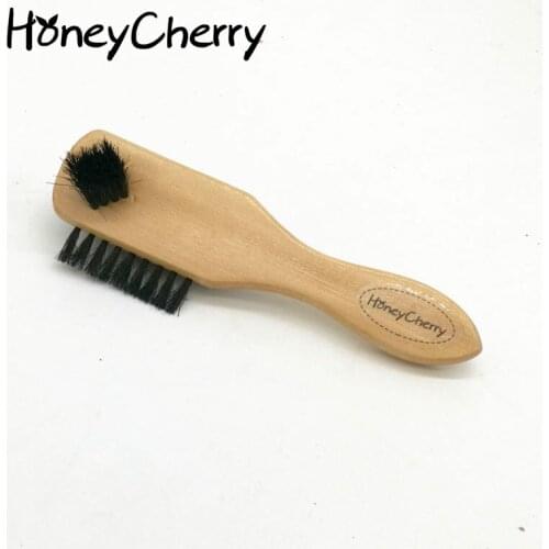 Three Hair Brush With A Handle Three Oiled Polishing Function pig hair Honeycherry shoes brush
