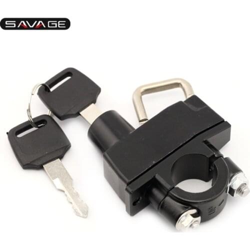 Universal Helmet Lock Motocycle Accessories Anti-Theft Security For 22mm 7/8" Handlebar Bar Clamp Bracket CNC Exercise Bicycle