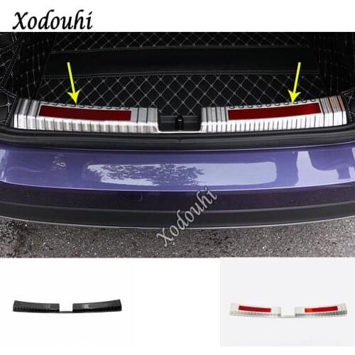 For Volkswagen VW T-cross Tcross 2018 2019 2020 Car Stainless Steel Inner Inside Rear Trunk Bumper Trim Plate Frame Threshold