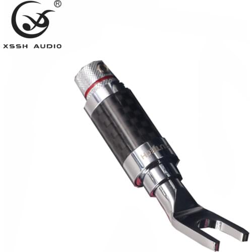 4pcs Hifi Pure Copper Rhodium Plated Fork AMP Speaker Cable 6.8mm Connector Audio Wire Y shape Spade Banana Plug Jack