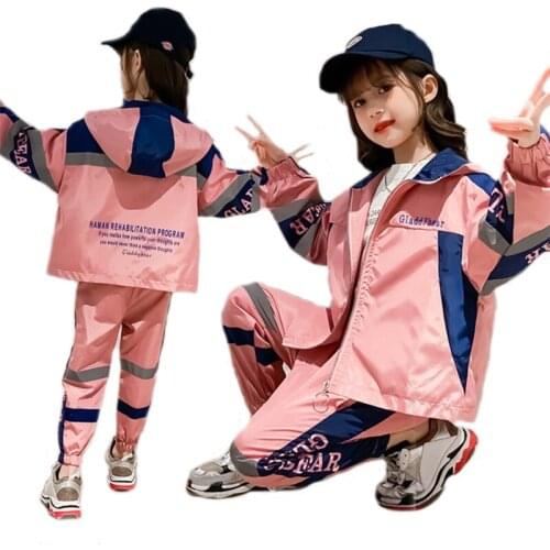 V-TREE Fashion Clothing Sets Long-sleeved Casual Luminous Suit Hooded&Pants Childrens Clothing Girls Boys Spring And Autumn New