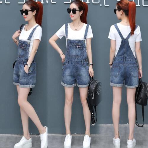 Women clothing denim fabric rompers summer overalls women playsuits suspenders shorts jeans women overalls summer rompers jeans